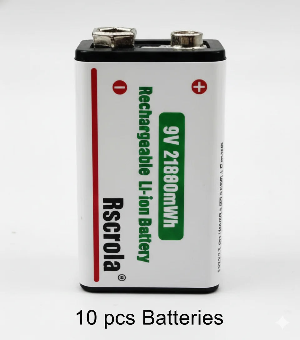 Hot selling,high capacity,usb-c fast charging,9V Li-ion rechargeable Battery series Oasis Select 10 pcs 21800 BAT 9v