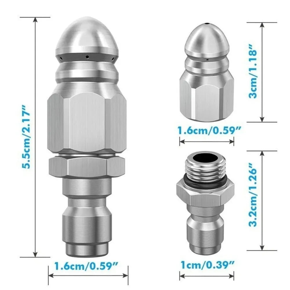 1/4" Quick Plug 5000 PSI Sewer Jetting Pressure Washer Nozzle