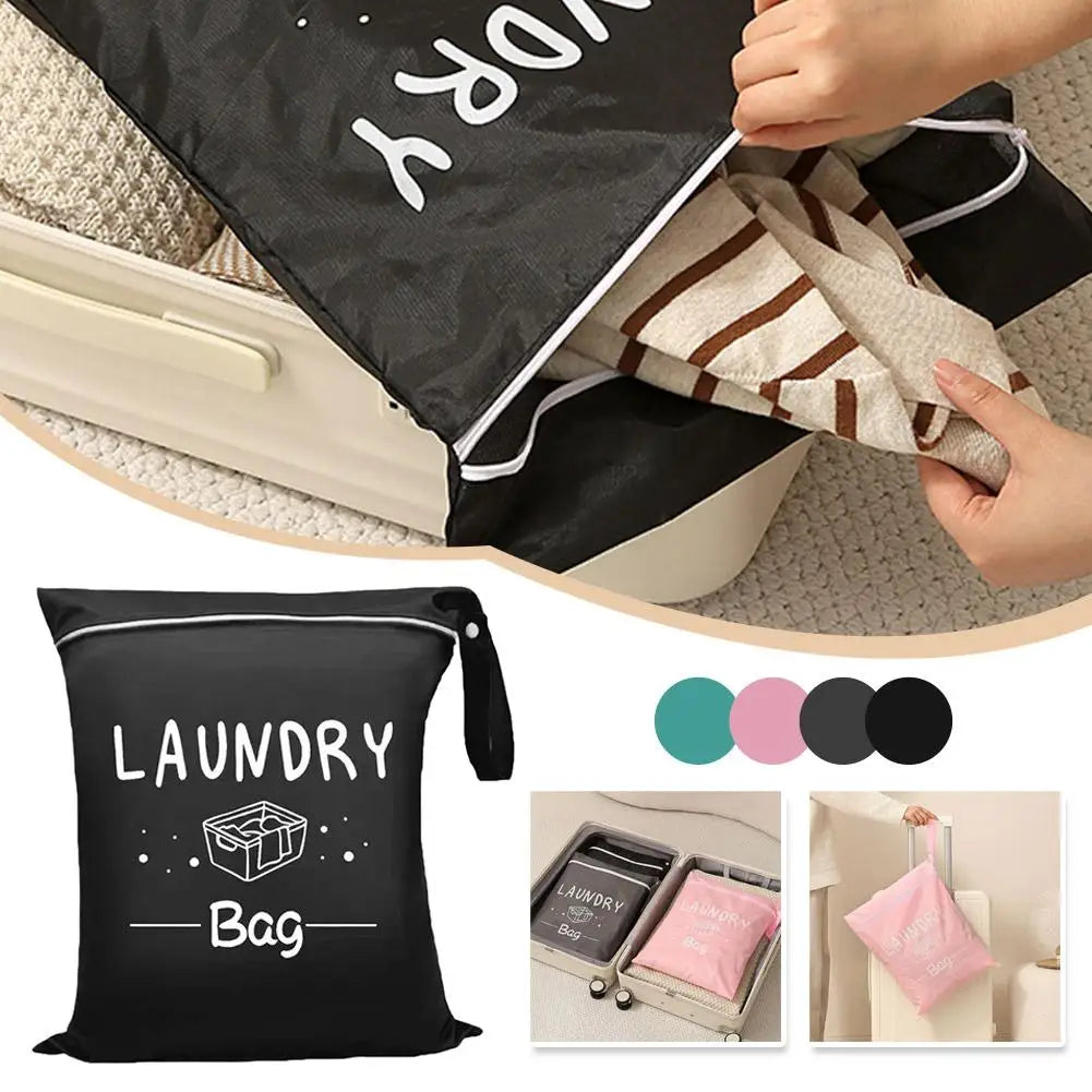 Travel Laundry Bag – Waterproof Zipper Dirty Clothes Organizer