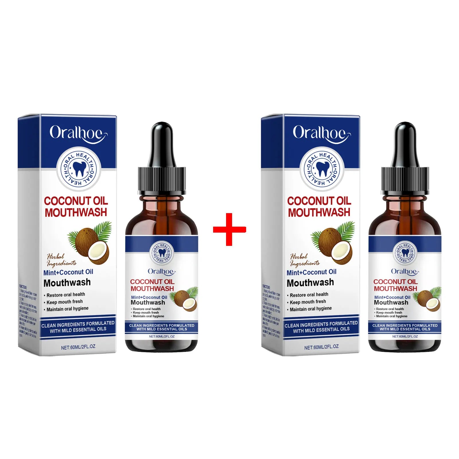 Oralhoe Coconut Oil Mouthwash – Whiten Teeth & Fresh Breath Whitening Mouthwash Oasis Select 120ml boxed