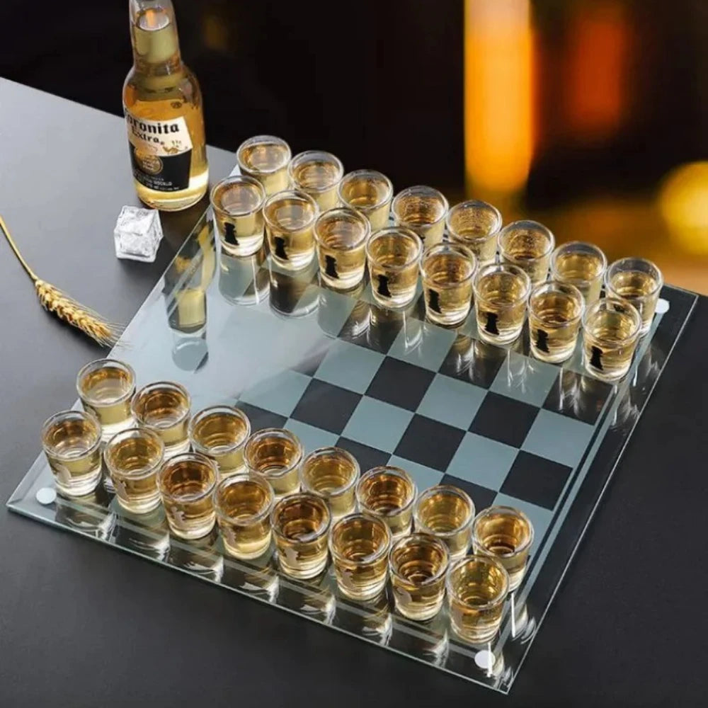 Transparent Glass Wine Glass Set Bar Drinking Games Home Party Games Whiskey Cocktail Tequila Bar Game Chessboard Set Party Gift Oasis Select