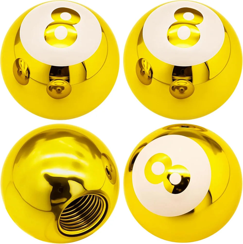 Copper Core Dustproof Tire Valve Stem Covers Pool 8 Ball Style Tire Valve Stem Caps for Cars, SUV, Trucks, Bikes, Motorcycles Oasis Select Gold