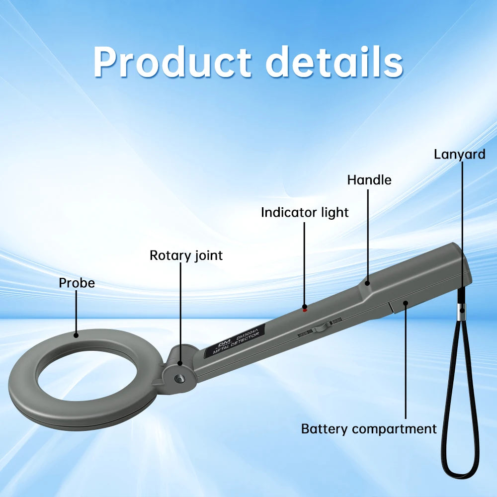 Portable Metal Detector Collapsible Handheld Metal Detector Waterproof High Precision Detection Beeping Alarm Oasis Select