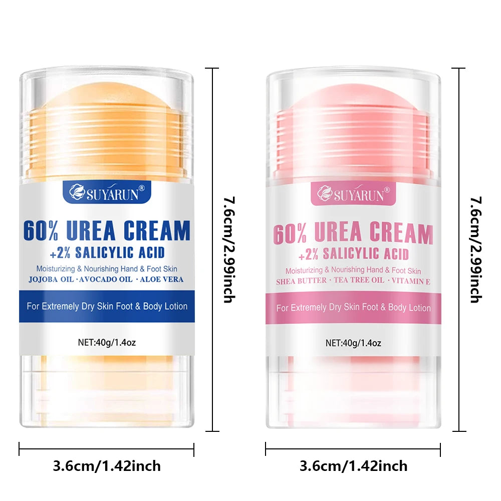 SUYARUN 60% Urea+ 2% Salicylic Acid Foot Cream Stick - Moisturizing, Cracked Heel Repair, Deep Hydration for Dry Feet. Oasis Select