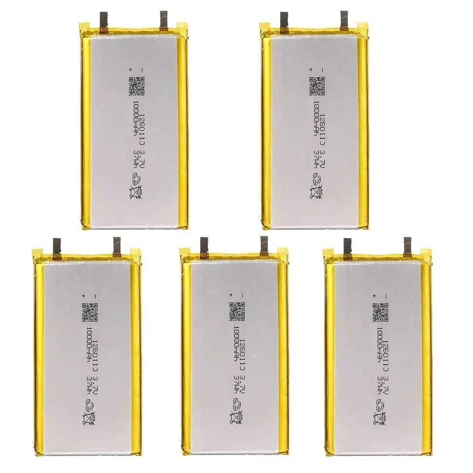 Rechargeable Batteries 3.7V 10000mAh 1260110 Li-polymer Battery Lithium Polymer for Toy Power Bank GPS Laptop Camping Lights Diy Oasis Select 5PCS