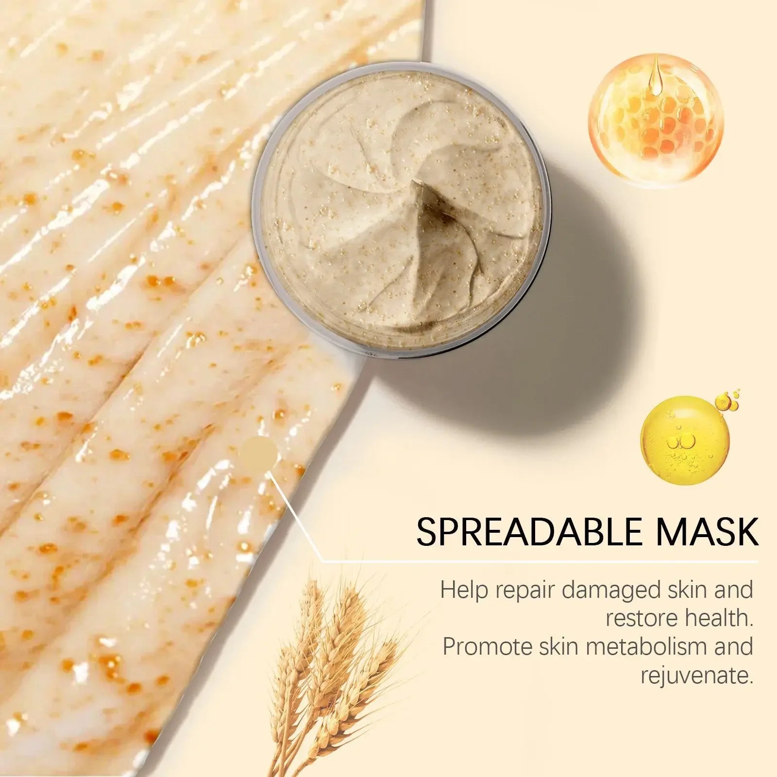 Rice & Honey Face Mask Moisturizing Fade Dark Spot Hydrating Repair Brightening Shrink Pore Hydrating Mask Glowing Skin Care Oasis Select