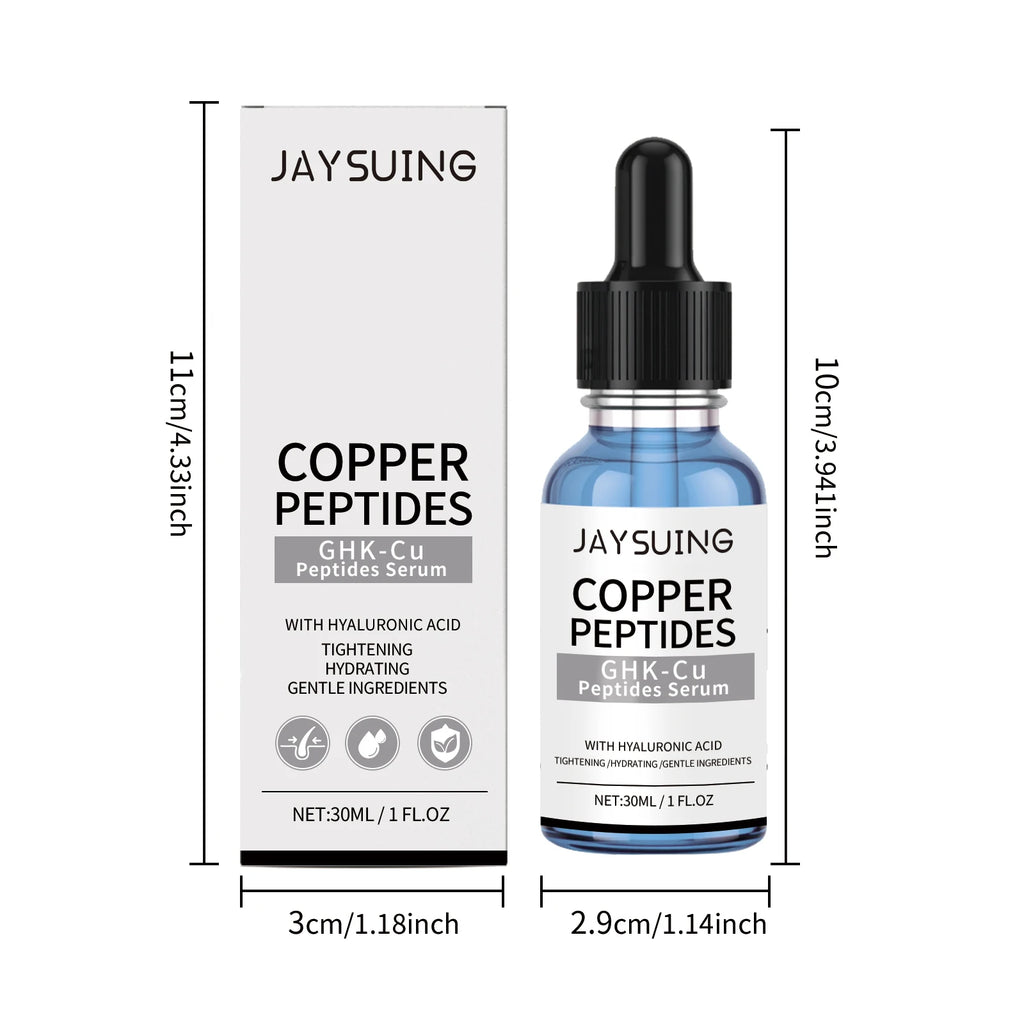 Copper Peptide Serum Hydrating Instant Tightening Skin Improve Fine Lines Daily Use Sooth Hyaluronic Acid Face Serum Skincare Oasis Select