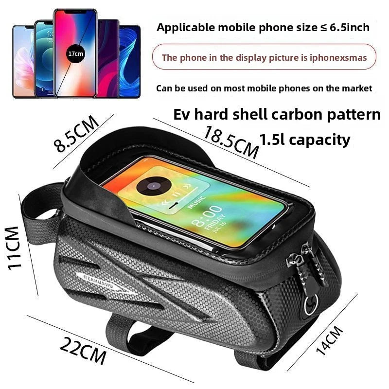 Bicycle bag, front beam bag, mountain road bike, pipe hanging bag, mobile phone bag, waterproof riding accessories Oasis Select B