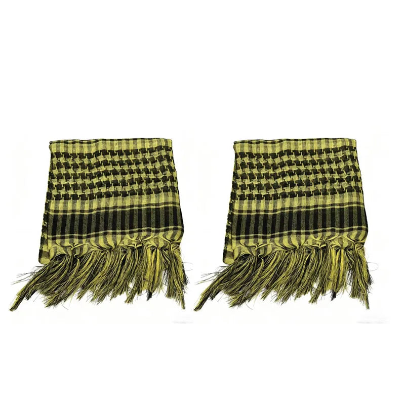 1/2pcs Men Women Scarf Plaid Tartan Lightweight Cotton Keffiyeh Scarf For Winter Square Shawl Scarf Tactical Neck Warmer Cover Oasis Select 2pcs Yellow