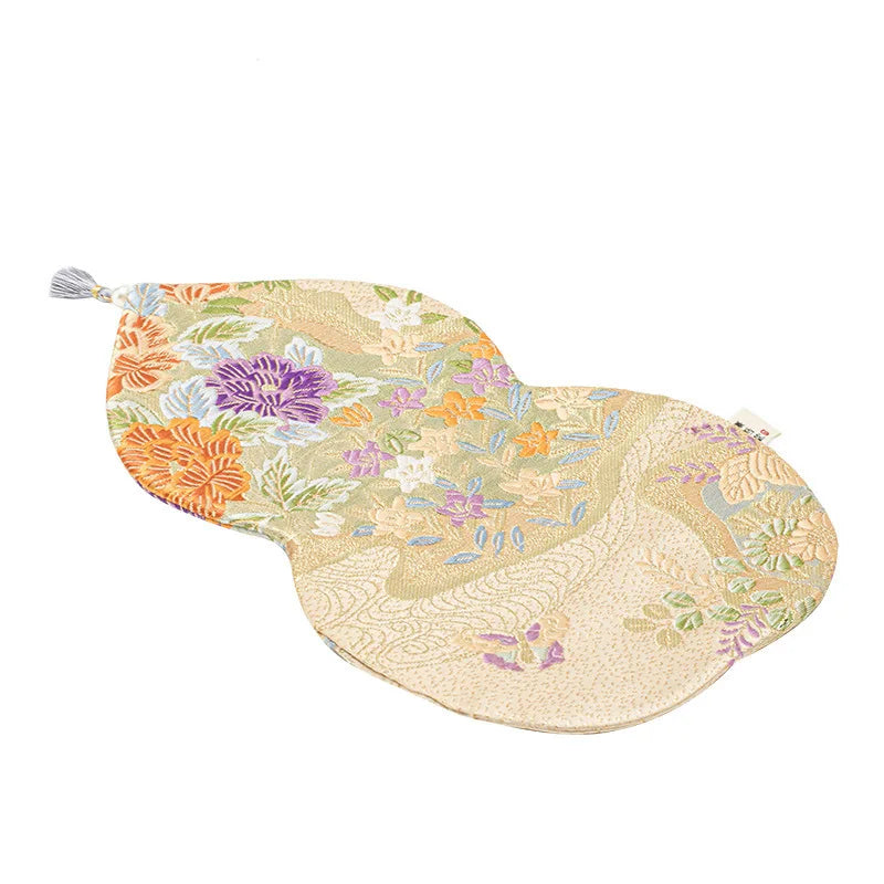 Double-sided Tea Mat Nishijin Weaving Gourd Chinese Zen Style Tea Tablecloth Heat Insulation Mat Teapot Holder Tablecloth Oasis Select
