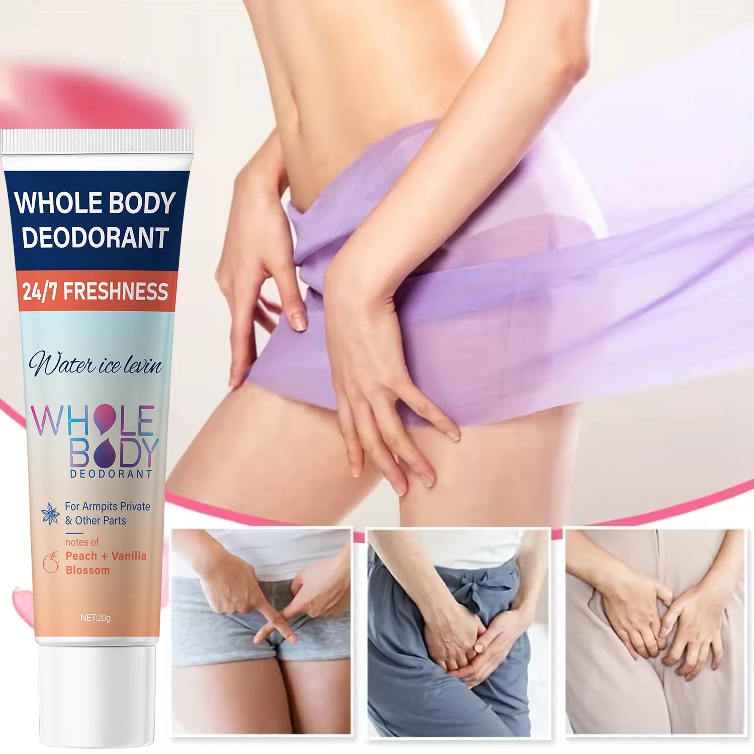 Whole Body Deodorant Cream – Hyaluronic Acid & Peach Vanilla Body Deodorant Cream Oasis Select