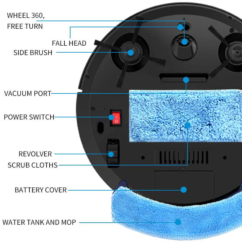 GUOHE Smart Robot Vacuum & Mop – App Control, 2800Pa