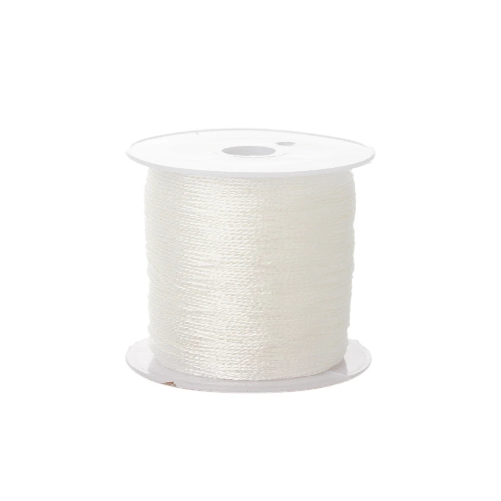 0.4mm 50m Crafts Nylon Cord For Jewelry Making Beading Braided Nylon Satin String for Bracelets Rattail Trim Chinese Knot Oasis Select White 0.4mmX50m
