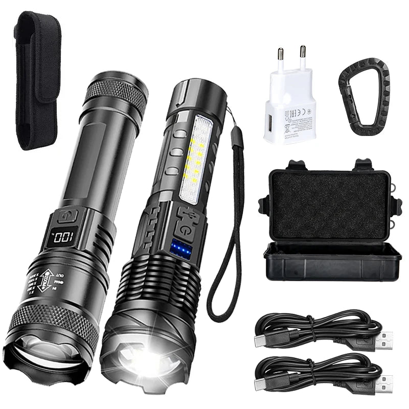 P50 LED Tactical Flashlight 2000LM | Zoom, Rechargeable USB-C