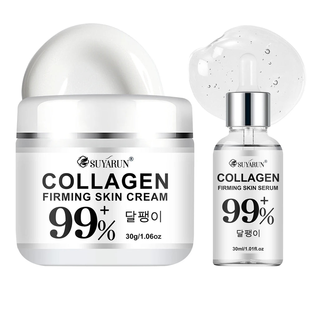 SUYARUN Anti-Aging Collagen Cream & Serum Set - Moisturizing, Wrinkle Reduction, Firming, Brightening - Free Shipping. Oasis Select 30g-30ml