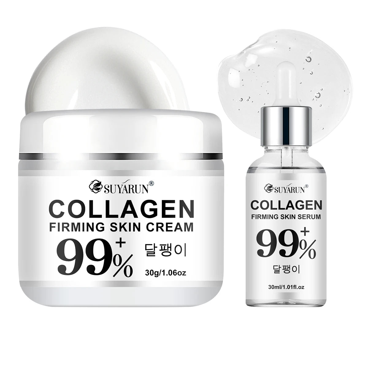 SUYARUN Anti-Aging Collagen Cream & Serum Set - Moisturizing, Wrinkle Reduction, Firming, Brightening - Free Shipping. Oasis Select 30g-30ml