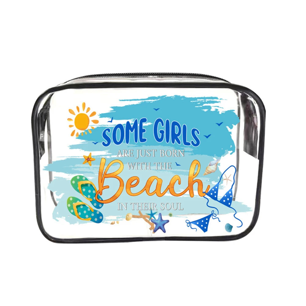 Waterproof Makeup Bag, Transparent Wash Bag, Convenient Transparent Travel Pvc Transparent Bag Storage Bags Oasis Select seaside