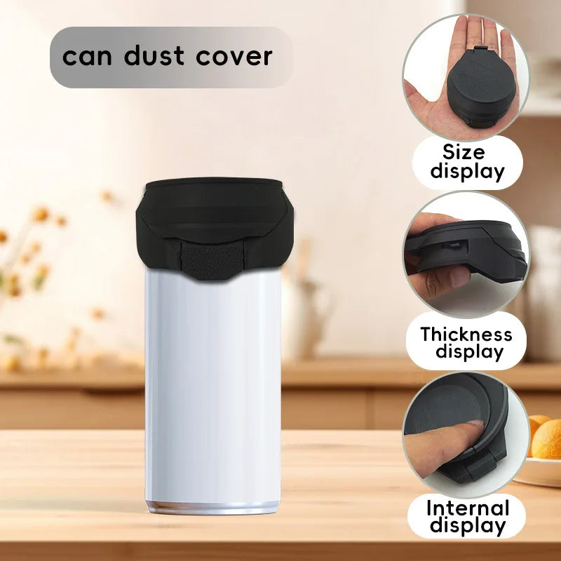 1Pcs Can Plastic Dust Cover Reusable Coke Sealing Cover Safety Material Compact and Convenient Household Exquisite Oasis Select