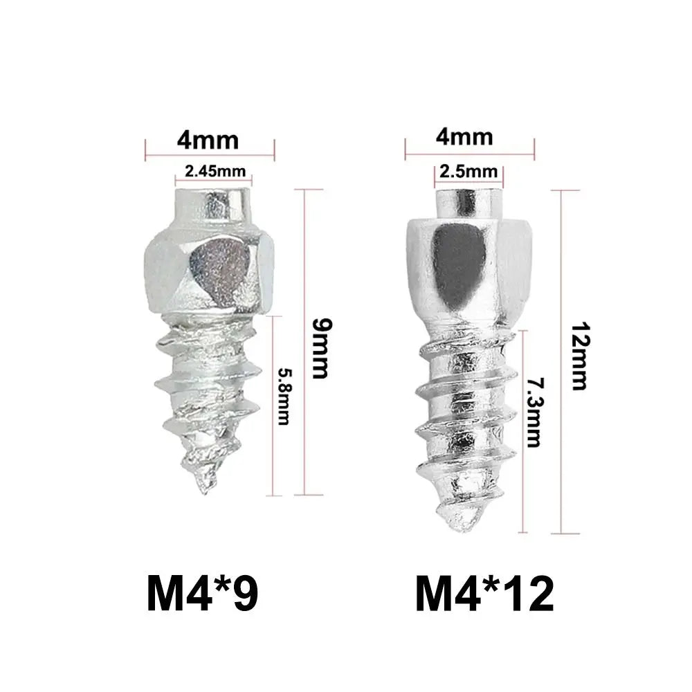 50pcs Snow Tire Studs Stainless Steel 4x9mm 4x12mm Anti-Skid