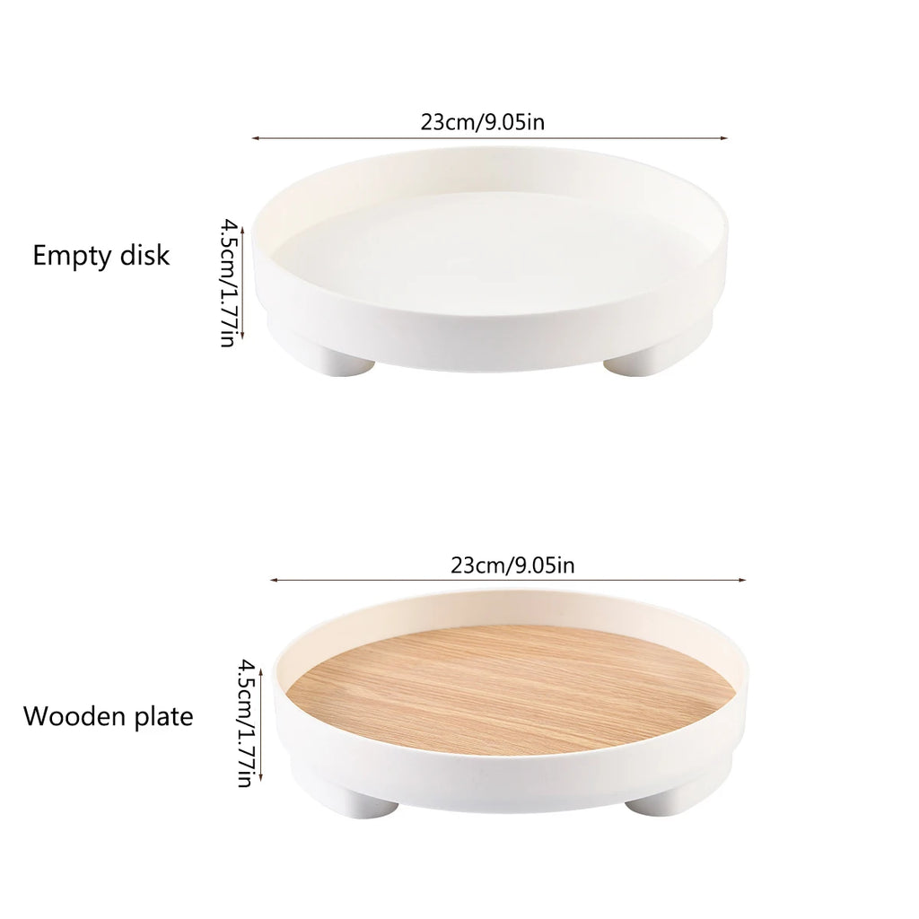 Minimalist Style Circular Wooden Tray For Living Room, Home Snacks, Aromatherapy, Cosmetics, Jewelry Storage Tray Oasis Select