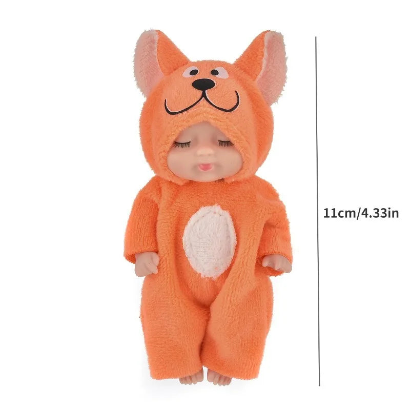 Sleeping Mini Reborn Baby Dolls Lifelike Cute Adorable Dolls with Butterfly Fox Sunflower Outfits Playset Kids Gift Toy Oasis Select