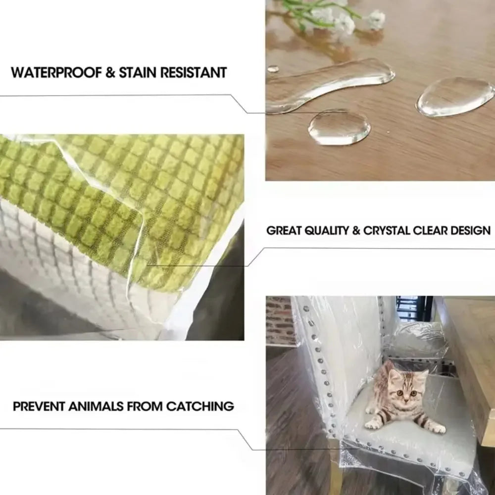 New Transparent Chair Cover Anti Scratch PVC Dining Chair Slipcover Waterproof Chair Dustproof Covers for Home Dining Room Oasis Select