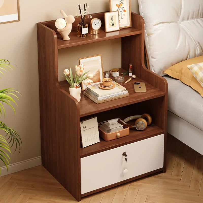 Bedside table Bedroom Simple storage Locked storage cabinet Small bedside storage shelf Rental house Mini low cabinet Oasis Select