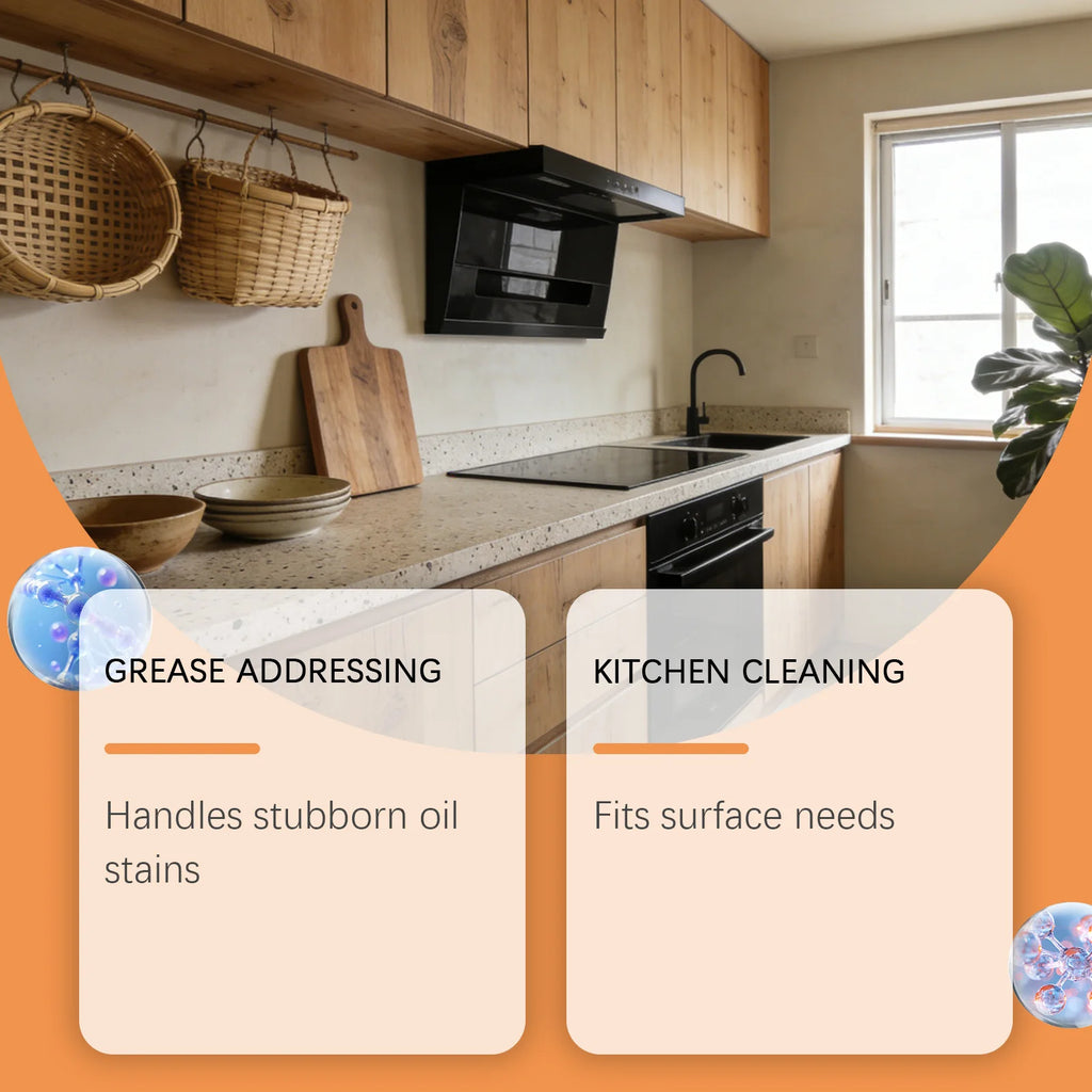 Kitchen Grease Foam Cleaner Heavy Oil Stain Remover Stove Range Hood Degreaser Household Cleaning Spray Polish Shine Surface Oasis Select