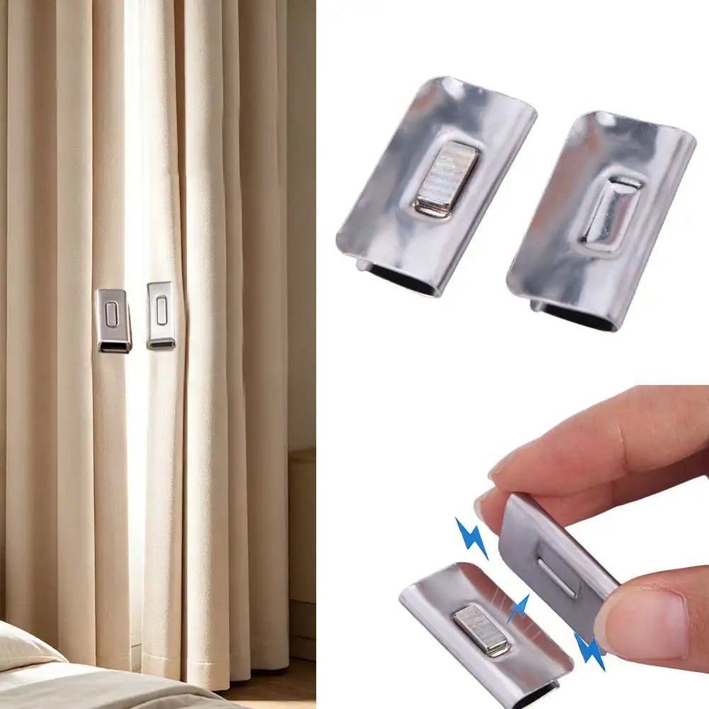 Magnetic Magnetic Curtain Clips Reusable Powerful Magnetic Hold Drill-Free Clips Closely Fit Rust-resistant Window Drape Holders Oasis Select