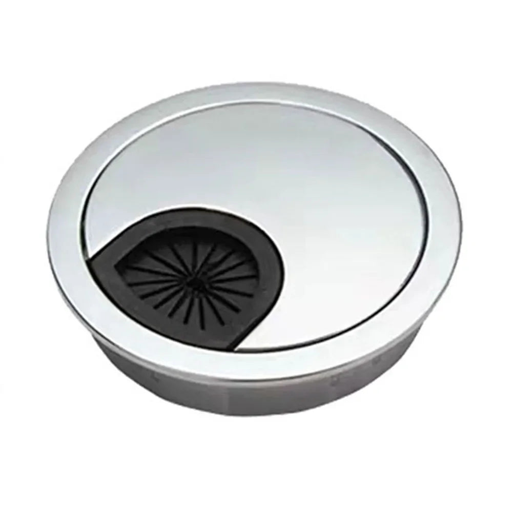 Mm Chrome Brush Cable Hole Cover Convenient Use Desktop Neat Detachable Body Detachable Design Easily Inserted Oasis Select Pearl Silver 53MM China Mainland
