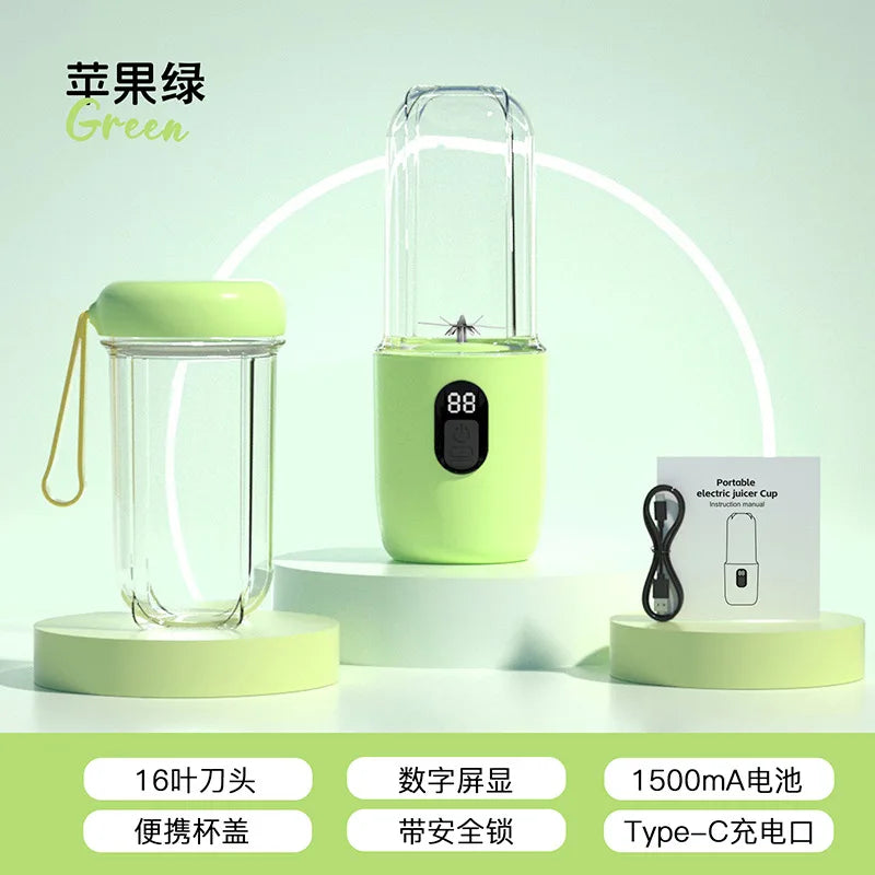 2026 New Portable Juicer Home Rechargeable Blender Small Electric Crushed Ice Juice Machine Oasis Select green
