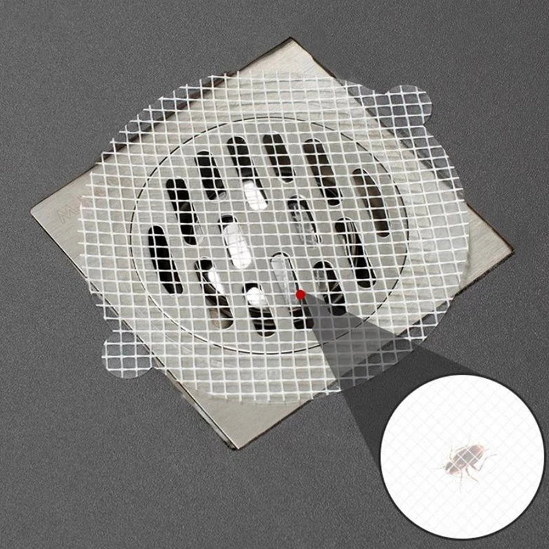 20PCS Disposable Mesh Shower Drain Hair Catcher Stickers Anti-Blocking Bathroom & Kitchen Hair Filter Net Drain Cover Pads Oasis Select