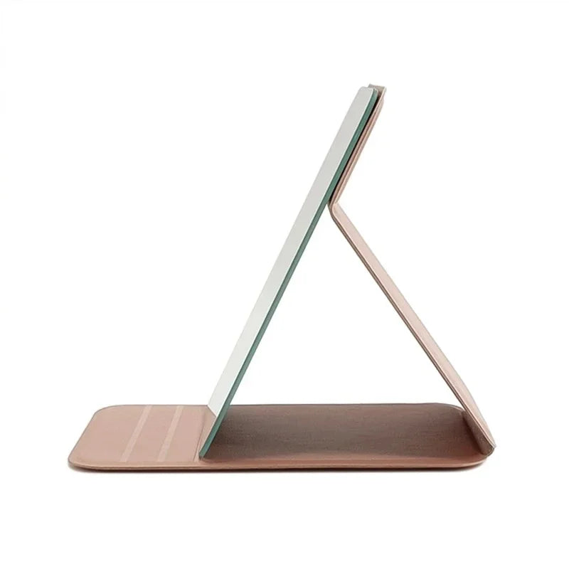 Woman MINI Folding Makeup Mirror High-quality Portable Pocket Makeup Mirror Single-side Creative Women Solid Color Handle Desk Oasis Select