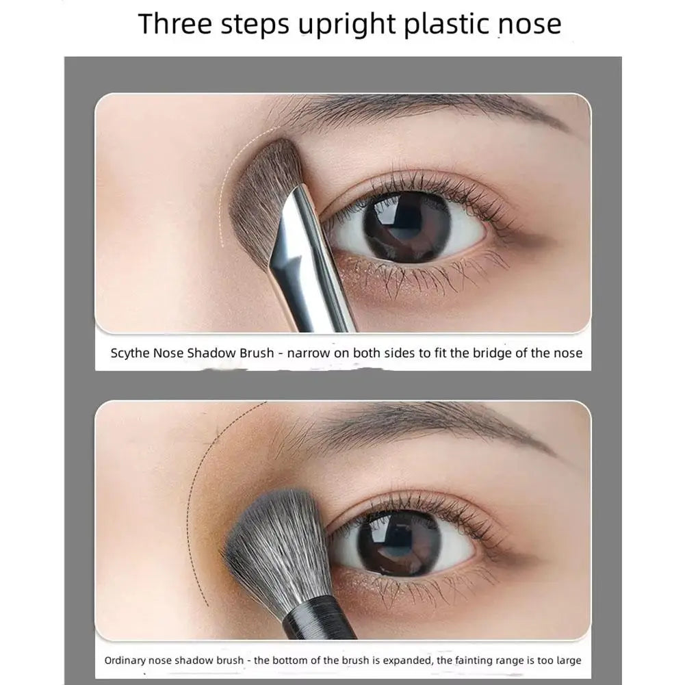 3-Piece Nose Contour Brush Set – Shadow, Sculpting & Concealer Makeup Brush Set Oasis Select