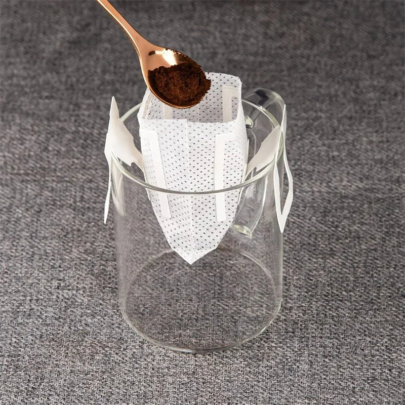 Biodegradable Coffee Filter Bags Disposable Drip Brewing Tool for Coffee Tea Travel Office Home Use Fast Flow Paper Filters Oasis Select