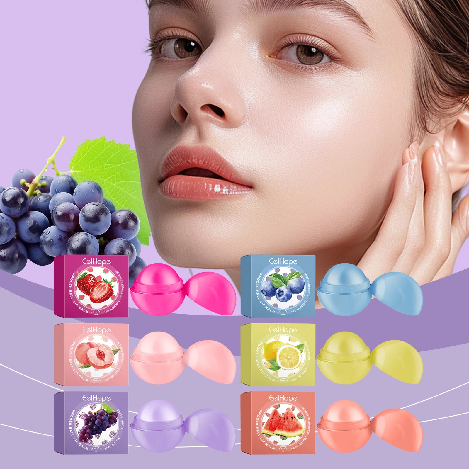 Eelhope Fruity Lip Balm Flavor Smooth Ball Lip Balm Deep Moisturizing Non Greasy Safe for Sensitive Skin Lip Care All Seasons Oasis Select