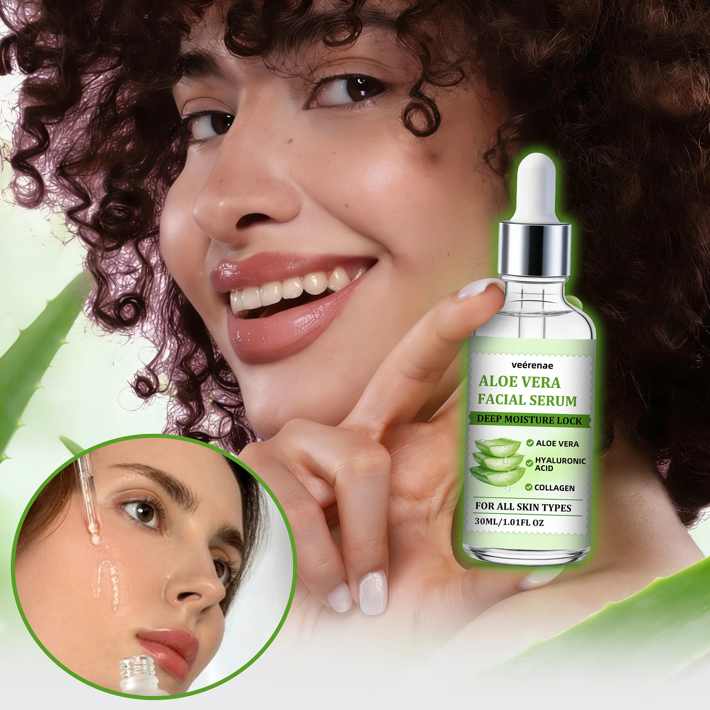 veérenae Aloe Vera Facial Serum – Oil-Free Hydrating Serum