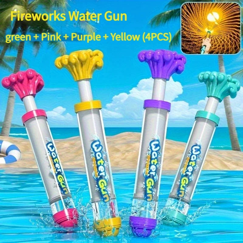 1/4pcs Push-Pop Firework Water Gun, Romantic Firecracker Sprayer for Pool Party, Outdoor Fun Beach Toy, Holiday Gift, Pool Toys Oasis Select