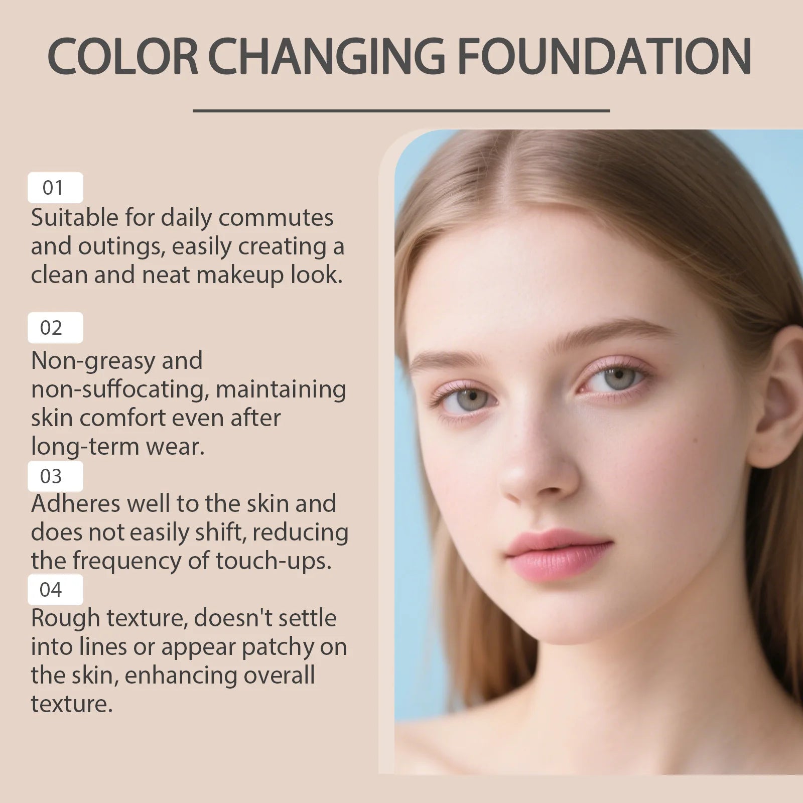 Color Changing Liquid Foundation SPF 15 Concealer Cover Face Blemishes Conceal Skin Fine Lines Original Foundation Face Makeup Oasis Select