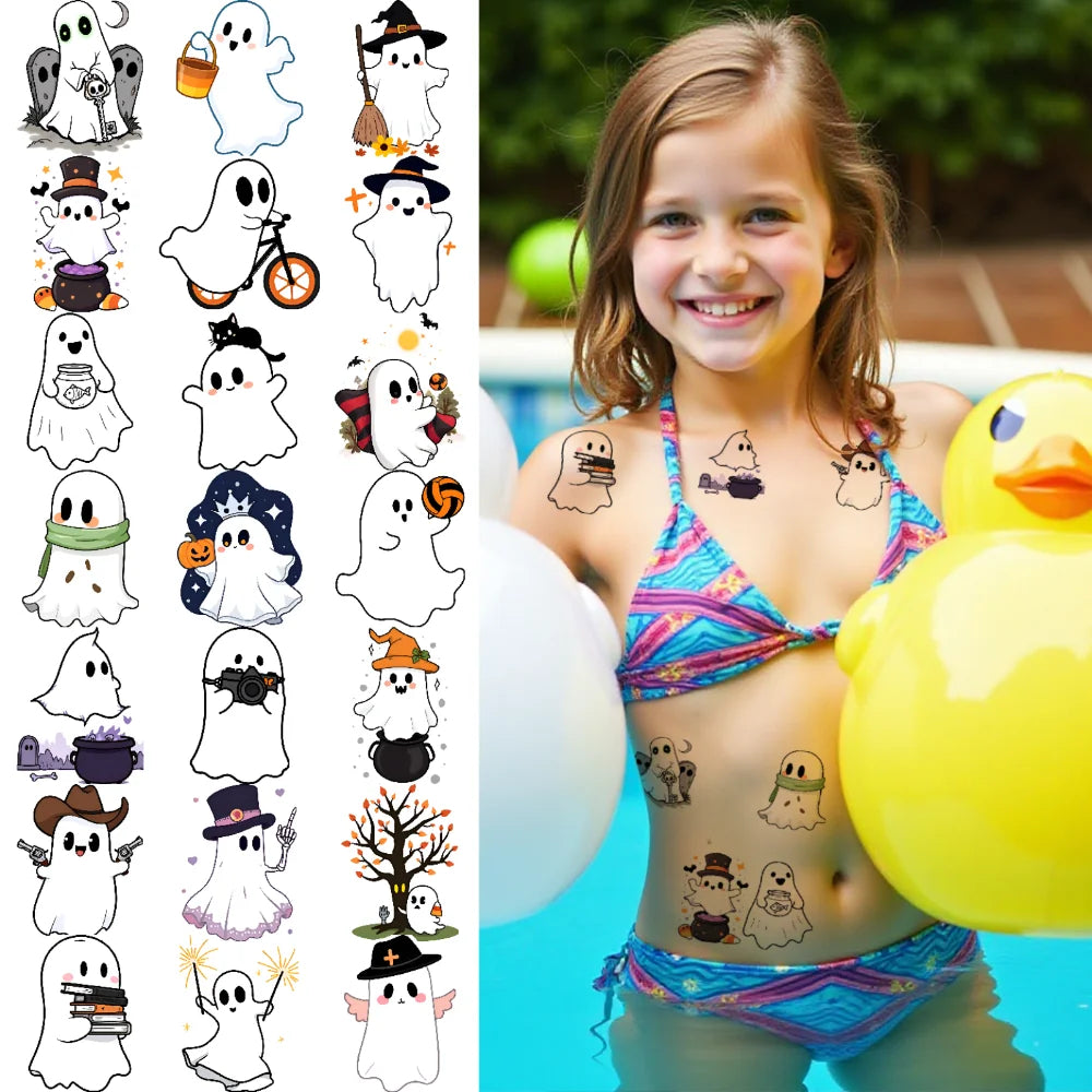 54pc Halloween Temporary Tattoos – Ghosts & Pumpkins