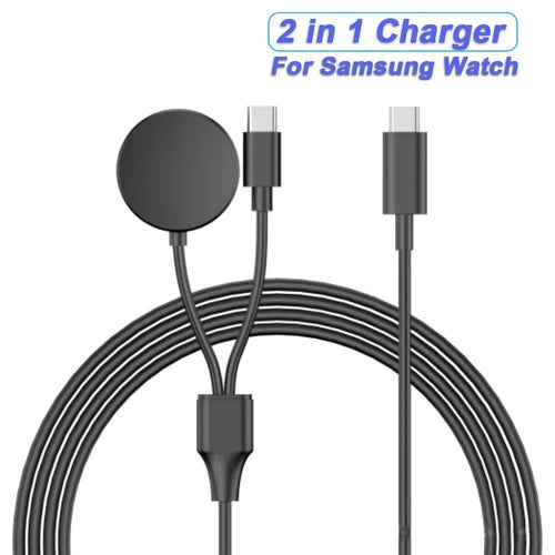 2-in-1 USB-C Charger for Samsung Galaxy Watch 7/6/5 Pro Smartwatch Charging Cable Oasis Select