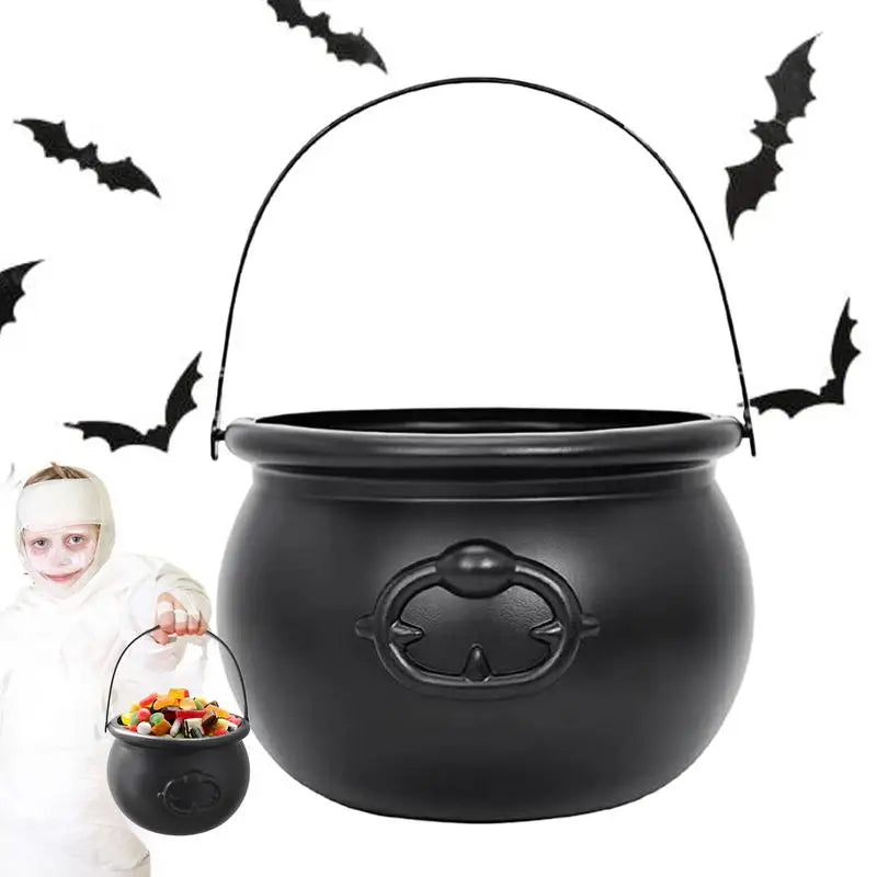 Candy Pot Halloween Witch Candy Pots Spooky Design Halloween Black Cauldron Pot For Candies Biscuits Chocolates And Jewelry Oasis Select