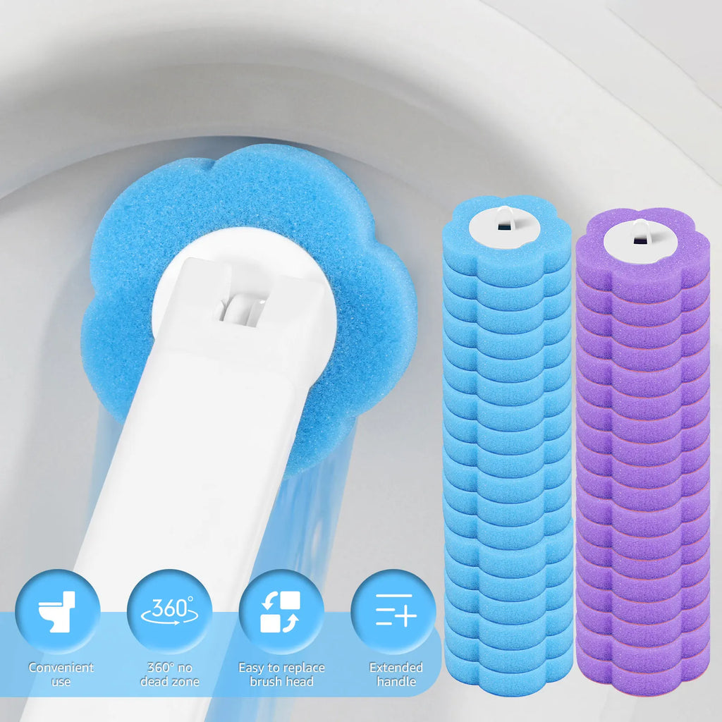 New Toilet Brush Disposable Replacement Head Cleaning Kit With Lengthened Handle Auto Lid Opening Toilet Bowl Cleaner Pad Kit Oasis Select