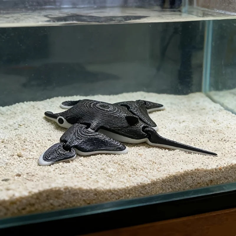 Articulated Manta Ray Figurine 3DPrinted Flexible Joints Devil Fish Aquarium Decor Collectible Display Aquarium Accessories Gift Oasis Select