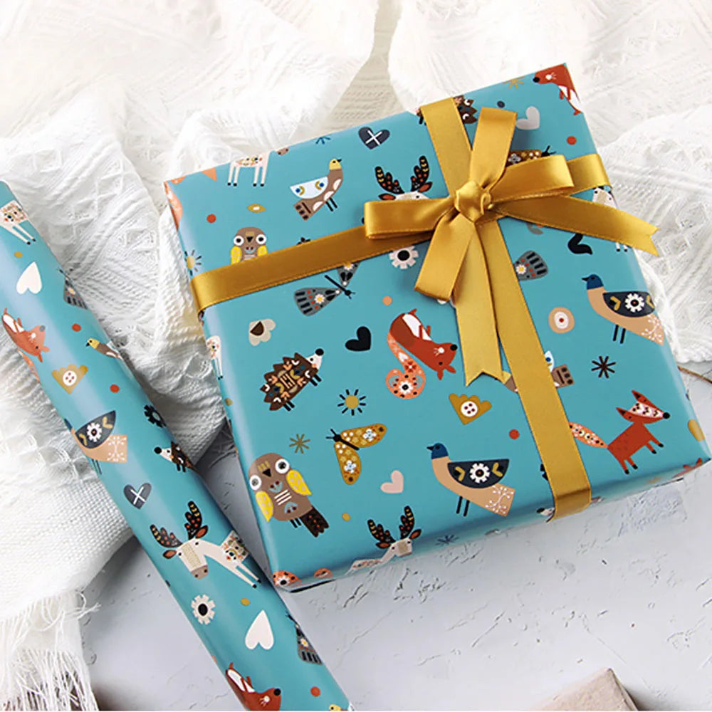 50*70cm Cute Cartoon Toys Birthday Gift Wrapping Paper Birthday Gift Box Packaging Paper DIY Craft Party Decoration Paper Oasis Select
