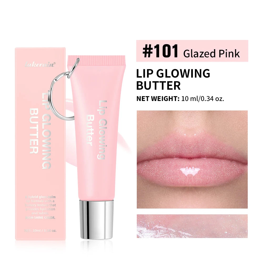 Lips Glosses Keychain 2in1 Design Long Lasting Moisturizing Pink Nourish Lipstick Glowing Butter Makeup Care Shine Cosmetics Oasis Select 1Glazed Pink