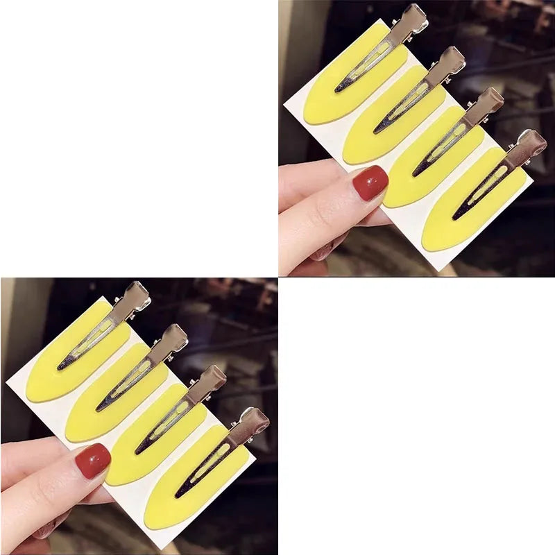 4/8/12pcs No Bend Seamless Hair Clips Side Bangs Barrette Makeup Washing Face Accessories Women Girls Styling Hairpins Oasis Select yellow-8pcs