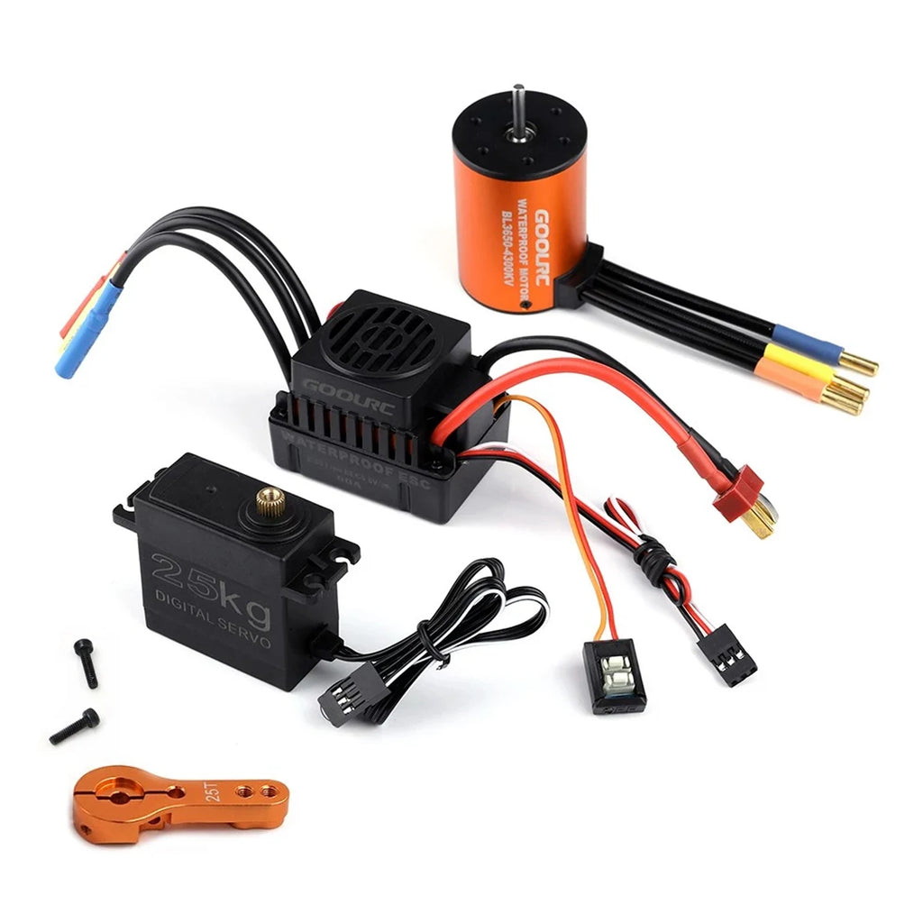 3650 Motor Combo Motor Combo Set 3650 4300KV Motor 60A Brushless ESC 25kg Servo w/ 25T Servo Arm for 1/10 RC Car Off-road Truck Oasis Select