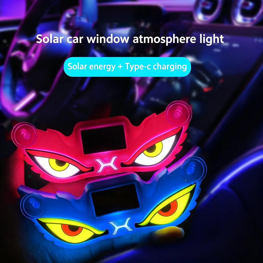 Solar USB Demon Eye LED Car Strobe Light | Suction Cup