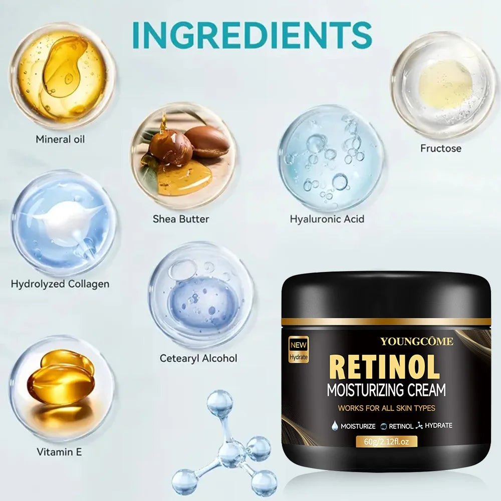 YOUNGCOME Men's Retinol Face Moisturizer Moisturizing Retinol Cream Anti-Wrinkle Aging Moisturizing Shrink Pores Smooth Retinol Oasis Select